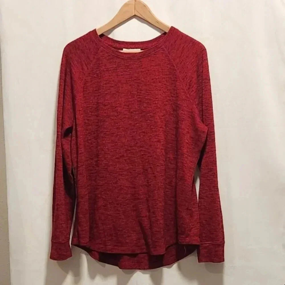 Liz Claiborne Weekend Women's Size XL Pullover Long Sleeve Red Top Round Neck‎